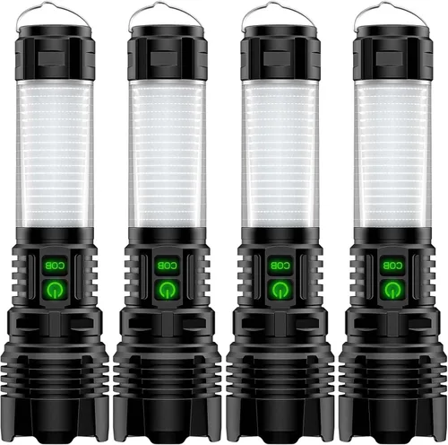 Hoxida Linternas de Camping Recargables de Altos Lúmenes - 2000 Metros de Haz Largo, Súper Brillante, Linterna LED, Impermeable, Luces de Tienda de