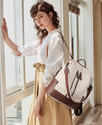 Miniatura 8 de BROMEN Women Backpack Purse Leather Anti-theft Travel Backpack Fashion Shoulder Handbag