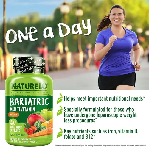 Miniatura 4 de NATURELO Multivitamínico Bariátrico - Uno Diario con Hierro - Suplemento para Pacientes Post Cirugía de Bypass Gástrico - Nutrición Natural