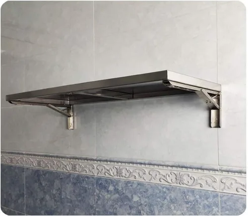 Miniatura 2 de Mesa HUAHUA Mesa plegable montada en la pared, mesa de hojas de acero inoxidable, mesa plegable telescópica multifunción impermeable para el hogar