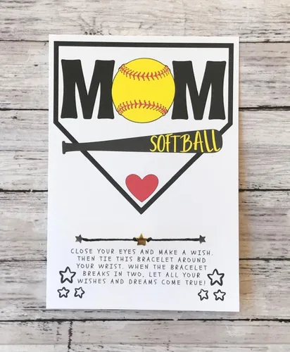 Miniatura 29 de Softball Wish Bracelet, Softball Gift, Team Gift, Softball Card, Graduation, Senior Year, Sports Team Party Favor Gift, Team Wish Gift