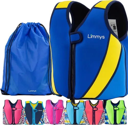 Limmys Chaleco de natación para niños pequeños y niños, ayuda de natación de flotabilidad ajustable, certificado de seguridad CE, diseño galardonado