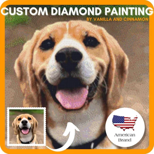 Kits de Pintura de Diamante Personalizados Vanilla and Cinnamon para Adultos - Arte de Diamante Personalizada, Kits de Arte de Diamante Broca