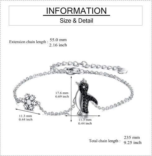 Miniatura 4 de YAFEINI Animal Bracelet Sterling Silver SlothHummingbirdAxolotlPenguinRed Panda Bracelet Cute Animal Jewelry for Women Girls Gifts
