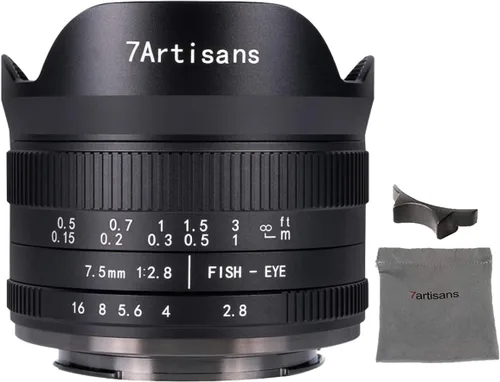7artisans Lente ojo de pez manual f2.8 II de 0.295 in compatible con cámaras de montaje MFT M4/3 GM1 GM5 GM7 GX1 GX7 GX8 EPM1 EPM2 E-P1 E-P2 E-P3