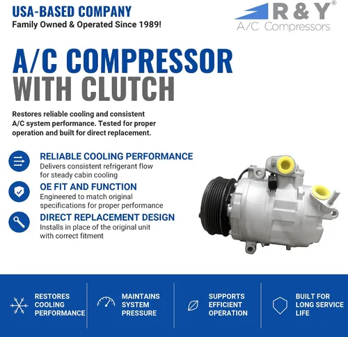 Miniatura 2 de RYC Compresor de aire acondicionado automotriz y embrague de A/C IG332-01 (se adapta a Ford Explorer 3.5L sin Turbo 2011, 2012, 2013, 2014, 2015)