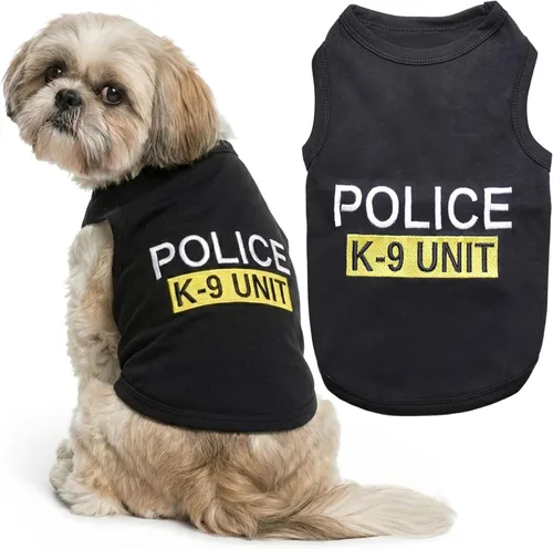 Miniatura 27 de Camiseta para Perro Parisian Pet - Camiseta Bordada FBI - 100% Algodón, Ropa Transpirable para Perros - Chaleco para Mascotas Sin Mangas - Camisas