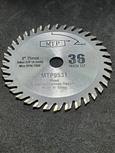 Miniatura 2 de MTP Hoja de plástico de madera de 3 pulgadas (2.953 in) 3x3/8 (eje de 3/8 de pulgada de 0.374 in) compatible con sierra de corte (1 hoja de madera)