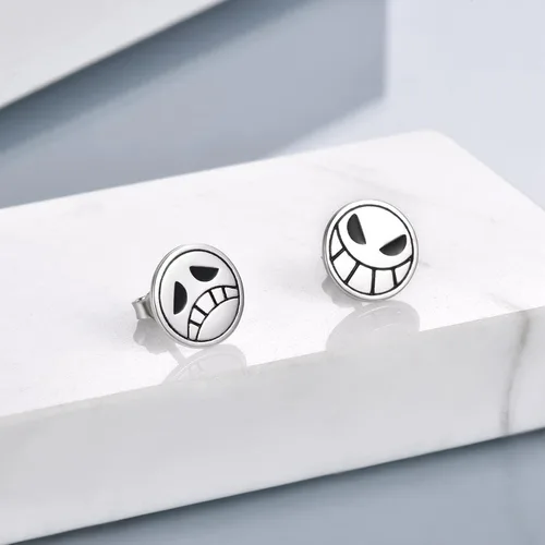 Miniatura 3 de POPLYKE Pendientes de anime de plata de ley 925 para mujer y hombre, Plata de ley, Plata de ley