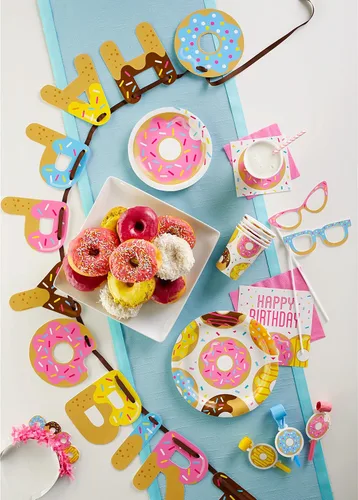 Miniatura 3 de Creative Converting Centro de mesa de fiesta con forma de dona, 12 x 9 pulgadas, multicolor