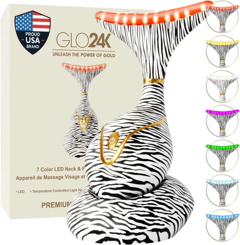 Miniatura 8 de GLO24K Dispositivo de Belleza de 7 Colores – Tecnología de Acción LED Triple y Vibración Facial y Masajeador de Cuello