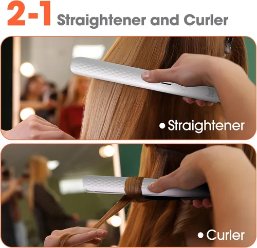 Miniatura 3 de Quico Plancha para el cabello, alisadora de cabello de viaje global de 110-240 V para mujeres, calentamiento rápido en 15 segundos, plancha plana