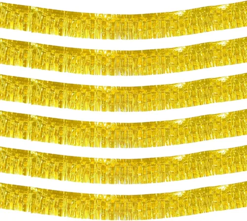 Miniatura 33 de Pack de 6 Guirnaldas de 10 Pies de Flecos de Aluminio con Serpientes de Oropel Bandera Colgante de Pared Telón de Fondo Bandera para Flotas