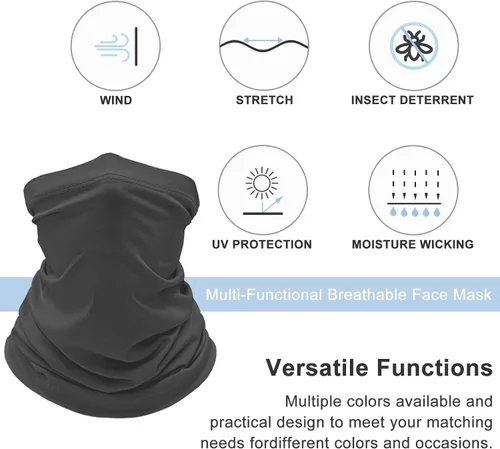 Miniatura 4 de Paquete de 4 polainas refrescantes para el cuello, máscara facial con protección contra el polvo y los rayos UV, bufanda para hombres y mujeres