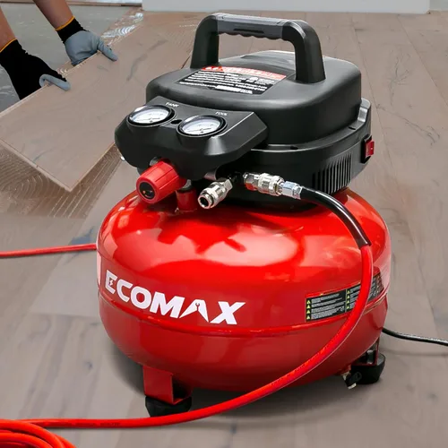 Miniatura 7 de Compresor de aire, compresor de aire panqueque de 6 galones con manguera de aire de 25 pies, presión máxima de 175 PSI/1.5 HP, compresor