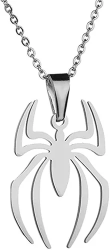 Miniatura 4 de RZCXBS Collar con colgante de araña de acero inoxidable ligero con dije de Spiderman joyería para niños mujeres niños y niñas Metal