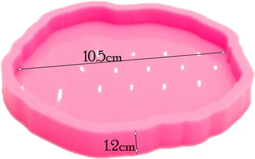 Miniatura 4 de Moldes de posavasos redondos irregulares súper brillantes para fundición de resina de silicona para resina epoxi, moldes para bricolaje de ágata