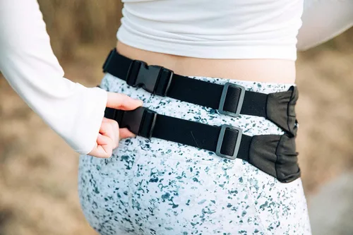 Miniatura 2 de BBuddyWear - Cinturón de correr elástico y ancho ajustable, cinturón de dinero de elastano con cierre de hebilla para viajes o ejercicio, se adapta