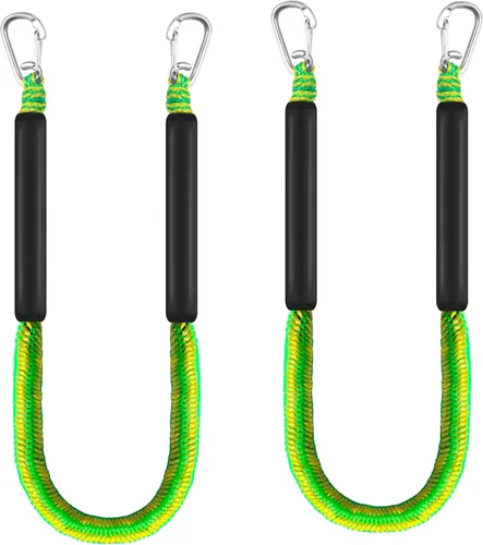 Miniatura 11 de Líneas de muelle elástico para barcos, cuerda flotante sin fregadero con ganchos dobles, amarre de lancha resistente para muelle para pontón jet ski