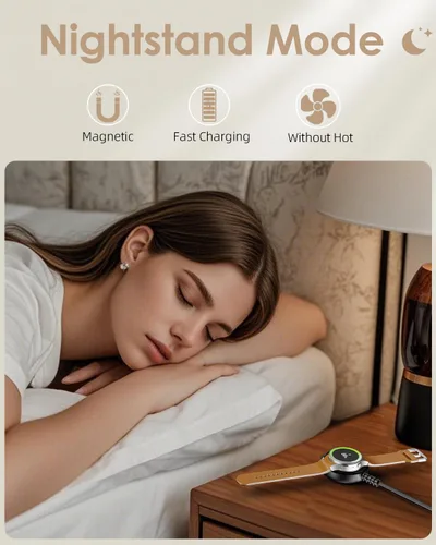 Miniatura 5 de Cargador de reloj Samsung Galaxy de 1 pie compatible con Watch 8/8 Classic/Ultra/7/6/6 Classic/5/5 Pro/4/4 Classic/3/Active/FE USB A carga magnética