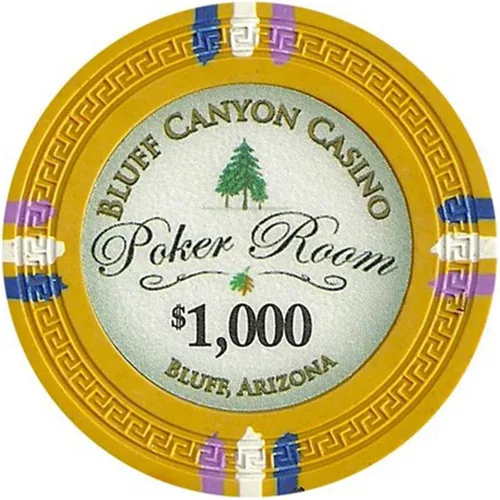 Miniatura 8 de Claysmith Gaming Bluff Canyon Poker Chip - Compuesto de arcilla pesada de 0.48 oz, paquete de 50 $10000 naranja