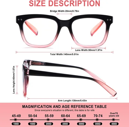 Miniatura 2 de Anteojos de lectura progresivos multienfoque para mujeres y hombres, bloqueo de luz azul, bisagra de resorte, cuadrados, lectores de computadora
