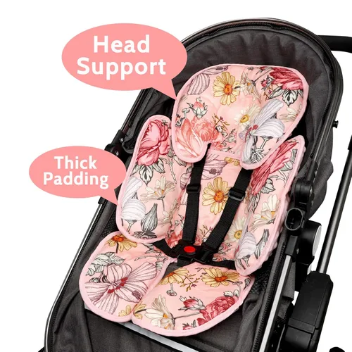 Miniatura 2 de Almohada de apoyo para la cabeza del asiento de automóvil infantil rosa, inserto reversible 2 en 1, cojín suave para cochecito, columpio, gorila
