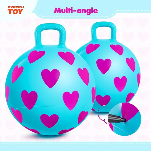 Miniatura 4 de Bola de tolva, bola hinchable de 15 pulgadas con asa, corazón rosa, juguetes para niñas, divertido juego activo en interiores, juguetes inflables