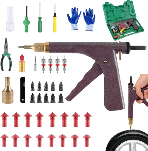 Miniatura 9 de famobay Kit profesional de tapones de neumáticos de hongos – Juego de reparación de neumáticos sin cámara resistente para motocicletas, automóviles