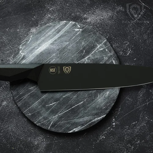 Miniatura 8 de Dalstrong Cuchillo de chef de 9.5 pulgadas, serie Shadow Black, recubierto de nitruro de titanio negro, cuchillo de cocina afilado de afeitar, acero