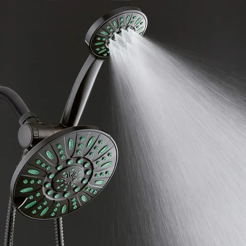 Miniatura 7 de AquaDance Combo de ducha de lluvia antimicrobiano/antiobstrucción de alta presión de 30 ajustes, protección de boquilla Microban contra el Jets