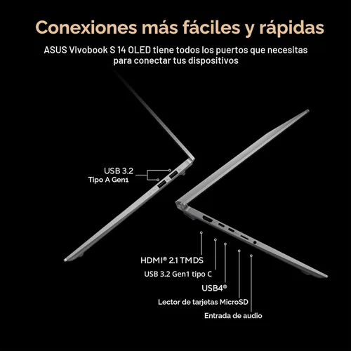 Miniatura 6 de ASUS Vivobook S 14 OLED Slim Laptop, AMD Ryzen AI 9 365 (10 núcleos), 24 GB, SSD de 1 TB, teclado RGB personalizable, plata fría, M5406WA-AH94
