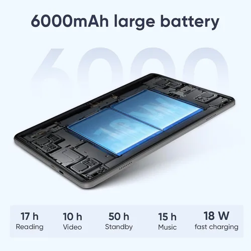 Miniatura 5 de EDDBNi Tablet Android 15 de 10.1 pulgadas Tablet 2025 últimas Tablets con Teclado Ratón 24GB+64GB 2TB de expansión 6000mAh procesador Octa-Core Negro