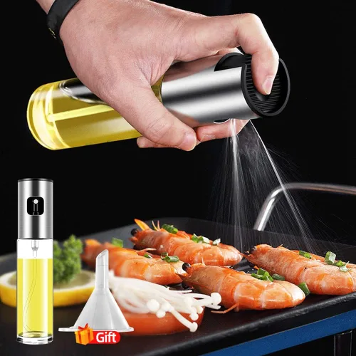 Miniatura 7 de Pulverizador de aceite de oliva para cocinar, rociador para freidora de aire, vinagre de canola, aceite vegetal, mini botella portátil, utensilios