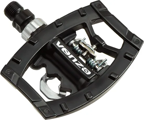 Miniatura 7 de Venzo Plataforma de doble función multiusos compatible con Shimano SPD bicicleta de montaña con pedales sellados sin clipless – plataforma dual