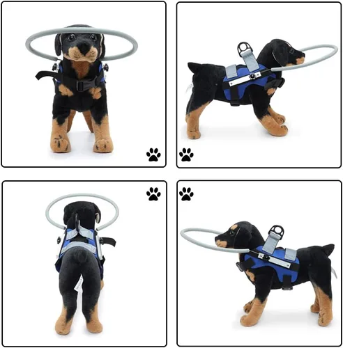 Miniatura 7 de Anillo ciego para perro, arnés ciego ajustable para perro, parachoques ciego para proteger gatos y perros con ceguera, visión borrosa, ojos enfermos