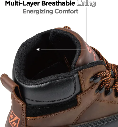 Miniatura 6 de SUREWAY Botas de trabajo GoodyearWelt resistentes al agua para hombre, 6 pulgadas, suaves, compuestas, resistentes al aceite/antideslizante, suela