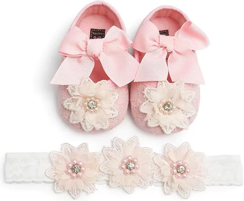 Miniatura 4 de QWZban Zapatos de bebé Mary Jane Flats antideslizantes con suela suave para bebés y niños pequeños, primeros caminantes, para fiestas, Navidad