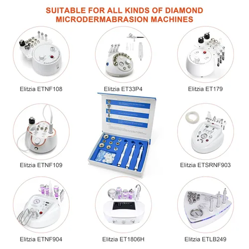 Miniatura 3 de Elitzia 9 puntas 3 varitas calidad diamante dermoabrasión reemplazos eliminar arrugas puntos negros líneas finas ETL06C (acero inoxidable)