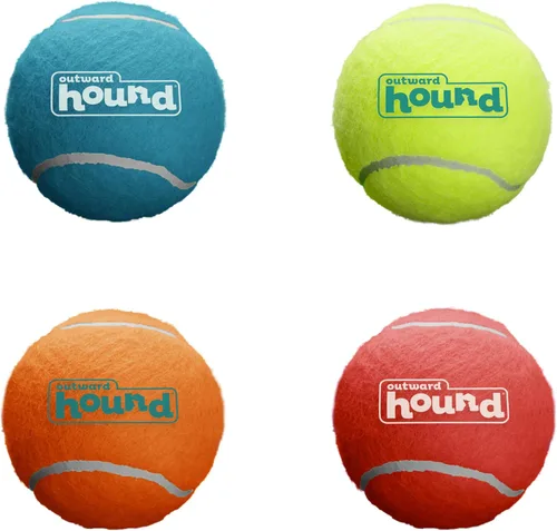 Miniatura 10 de Outward Hound Squeaker Ballz - Pelotas de tenis chirriantes para perros de menos de 50 libras, juguete interactivo para perros para buscar y Bolas