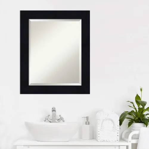 Miniatura 6 de Amanti Art Espejo de baño azul para sobre el fregadero, espejo de tocador rectangular azul marino Shiplap de 24 x 20 pulgadas, marco de madera