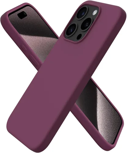 Miniatura 31 de ORNARTO Funda compatible con iPhone 15 Pro de 6.1 pulgadas, silicona líquida de 3 capas cubierta completa de goma de gel suave, funda protectora
