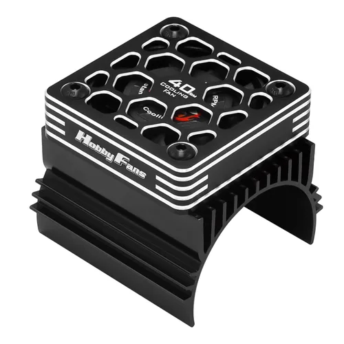 Ventilador de refrigeración RC de 1.575 in con disipador de calor y cubierta de metal, ventilador de motor eléctrico RC con disipador de calor para
