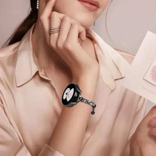 Miniatura 5 de DEALELE Bandas compatibles con Samsung Galaxy Watch 6/6 Classic / 5/5 Pro / 4/4 Classic / 3 1.614 in / Active 2, pulsera de repuesto de metal con 1#
