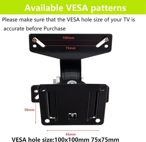 Miniatura 2 de Soporte de pared para monitor de TV con inclinación y extensión para la mayoría de pantallas LED LCD OLED de 14 a 27 pulgadas, compatible con 75 100