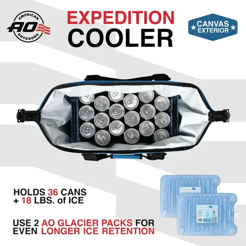 Miniatura 18 de Bolsa de enfriador AO Coolers Expedition de lona con lados blandos, a prueba de fugas, aislada, ligera Azul marino
