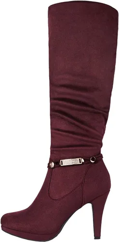 Miniatura 2 de DREAM PAIRS - Botas de tacón alto con plataforma, a la rodilla, para mujer