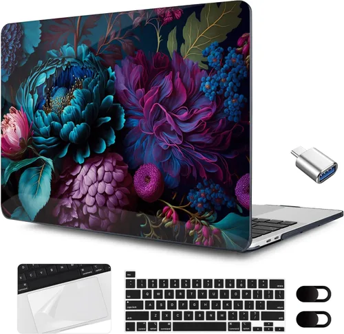 Miniatura 8 de MEEgoodo Funda para MacBook Pro de 13 pulgadas 2022 2021 2020 A2338 M2/M1 A2251 A2289 con Touch ID, fundas rígidas transparentes para laptop