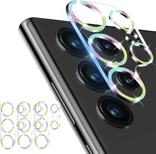 Miniatura 9 de Dengduoduo Paquete de 3 protectores de lente de cámara para Samsung Galaxy S24 Ultra, protector de cámara de vidrio templado 9H, Ultra HD, Todo negro