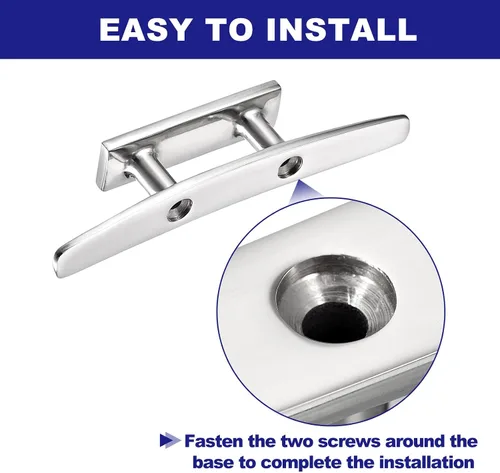 Miniatura 4 de uxcell Boat Cleat Open Base, 316 Stainless Steel Dock Cleat for Kayak Boat